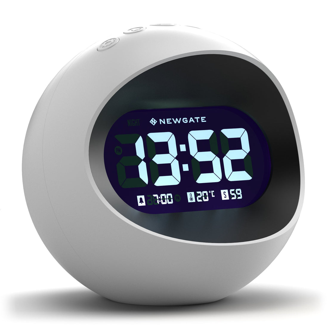 Newgate Centre Of The Earth Lcd Alarm Clock White*