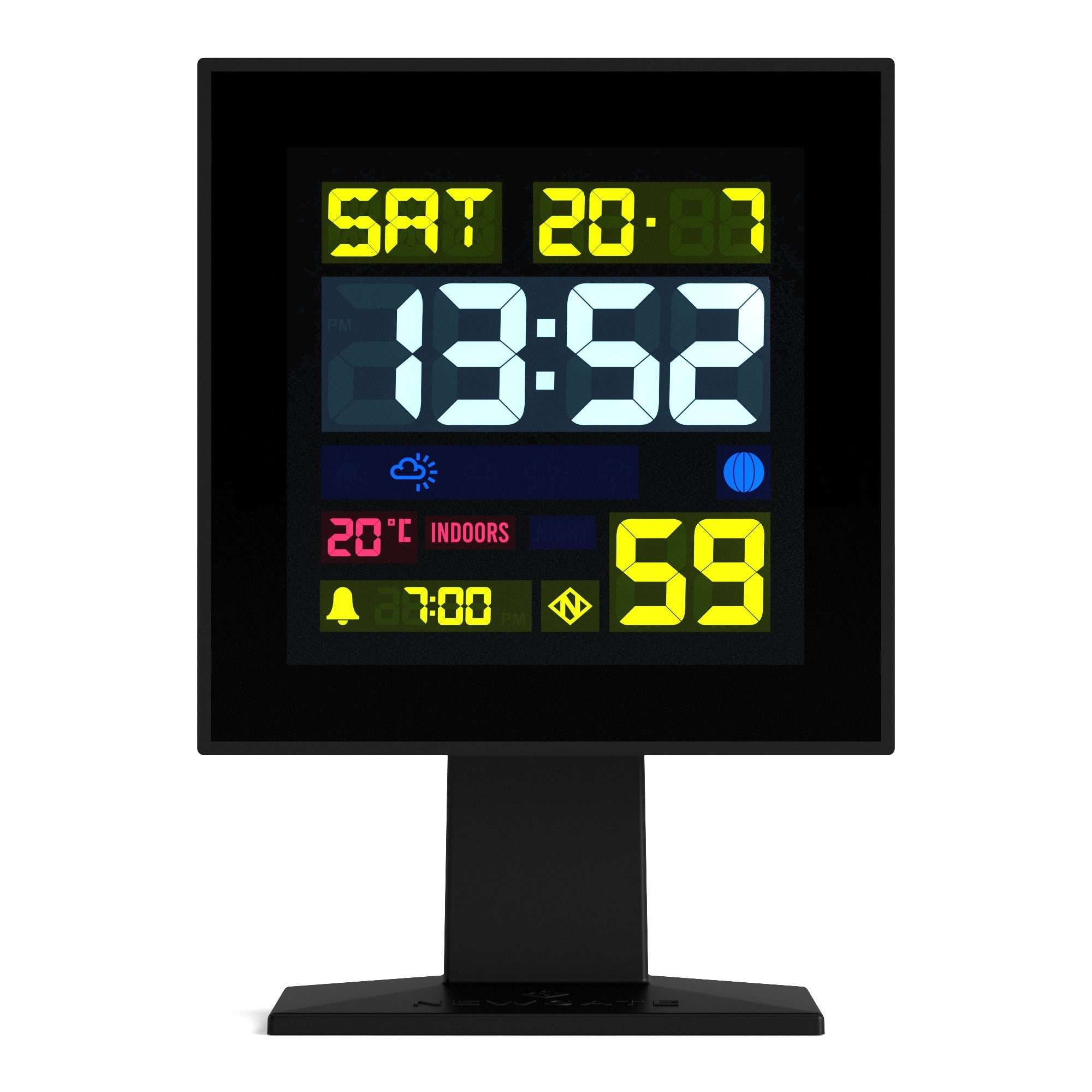 Newgate Monolith Lcd Alarm Clock Black*