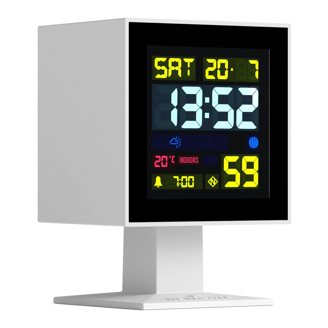 Newgate Monolith Lcd Alarm Clock White*