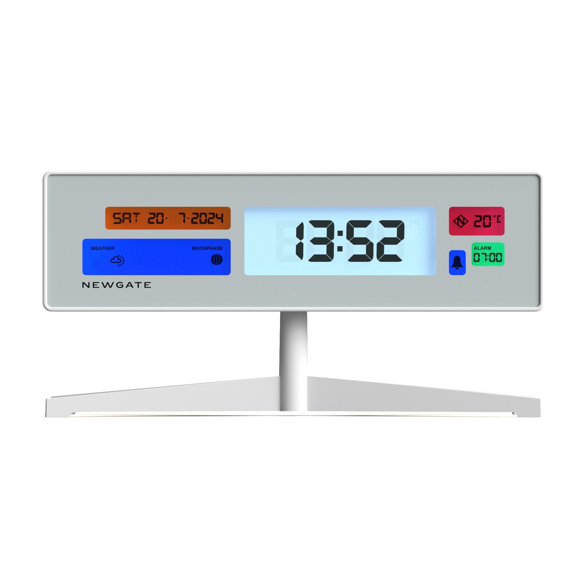 Newgate Supergenius Lcd Alarm Clock Matte White*