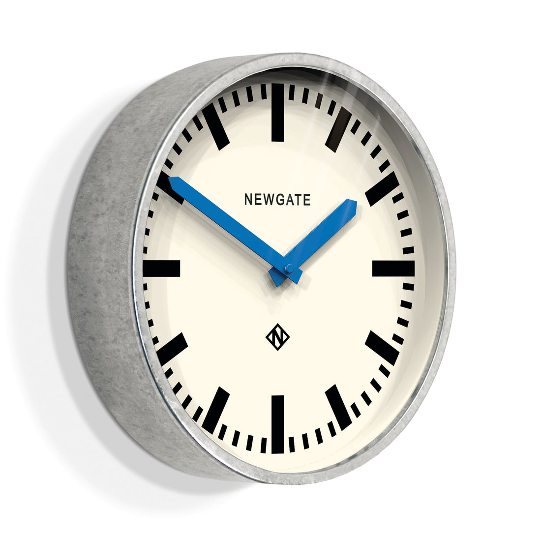 Newgate Luggage Wall Clock Galvanised Blue Hands*