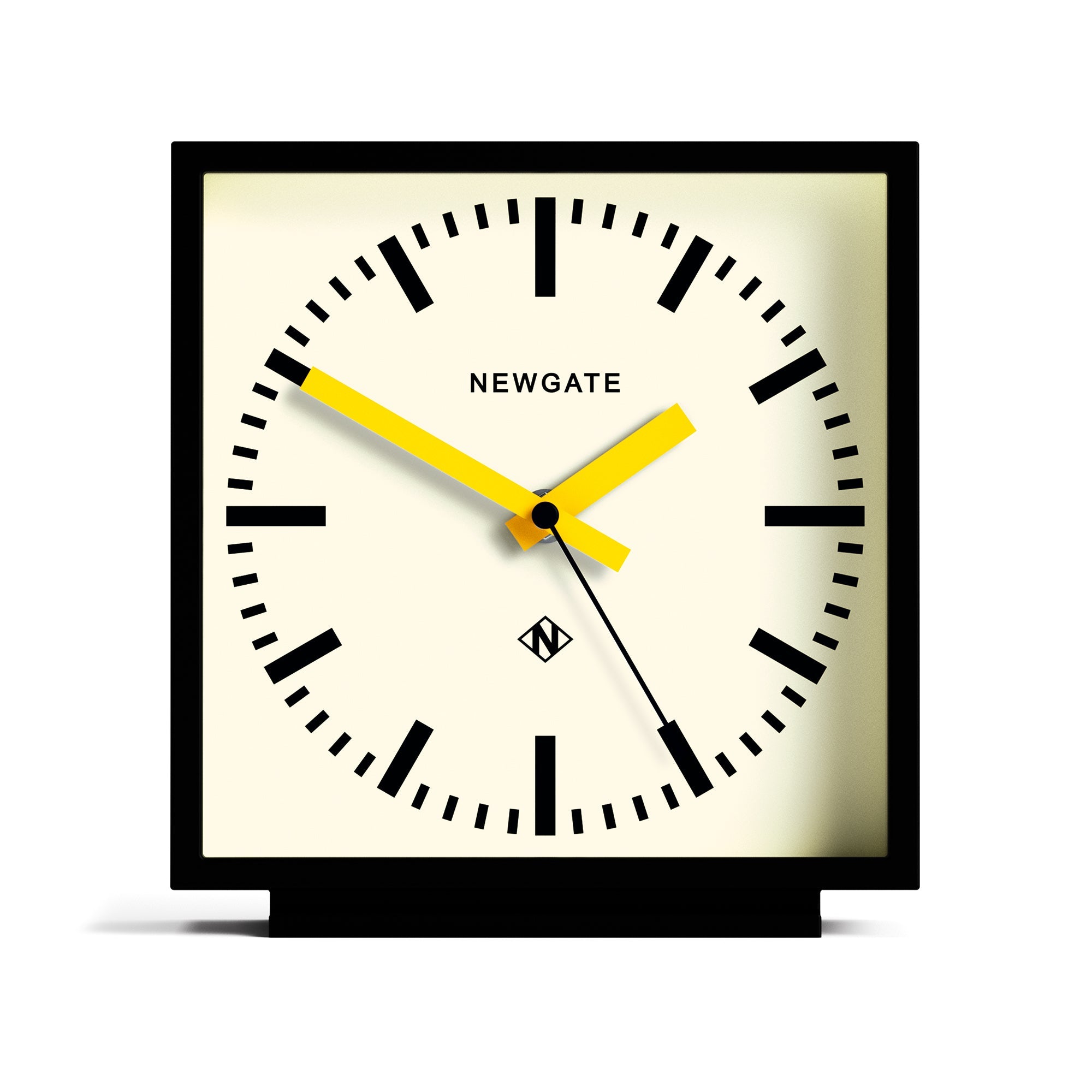 Newgate Amp Mantel Clock Black With Yellow Hands*
