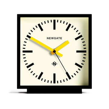 Newgate Amp Mantel Clock Black With Yellow Hands*