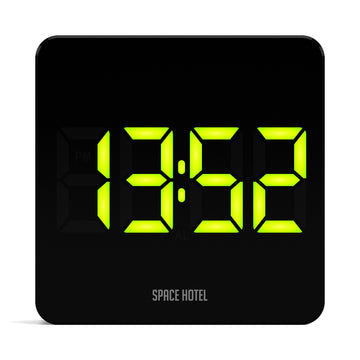 Newgate Space Hotel Orbatron Alarm Clock Black Case - Black Lens - Green Led*
