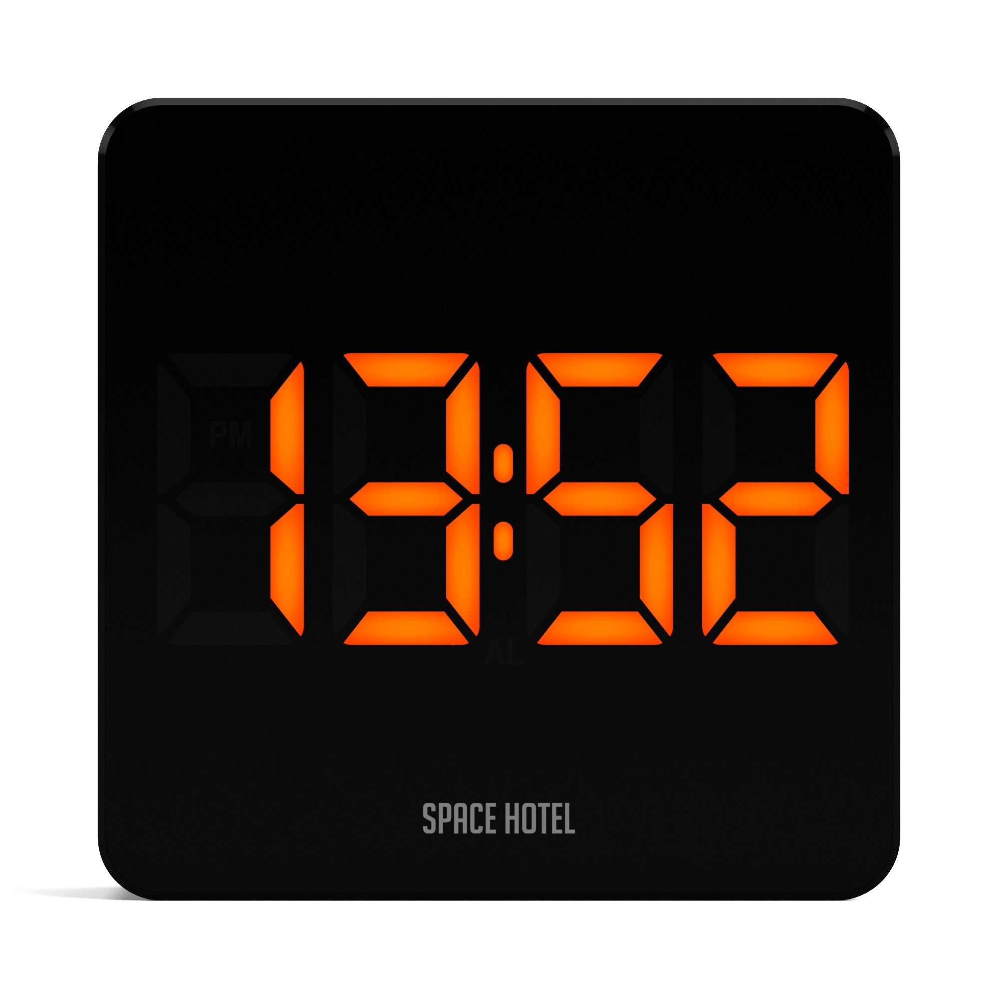 Newgate Space Hotel Orbatron Alarm Clock Black Case - Black Lens - Orange Led*