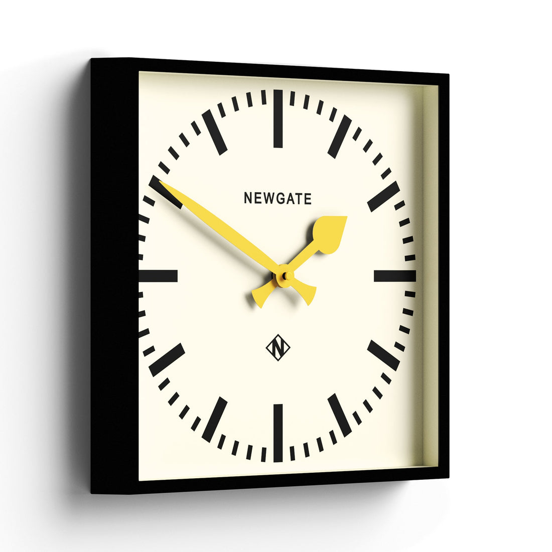 Newgate Number Five Wall Clock Black Yellow Hands*