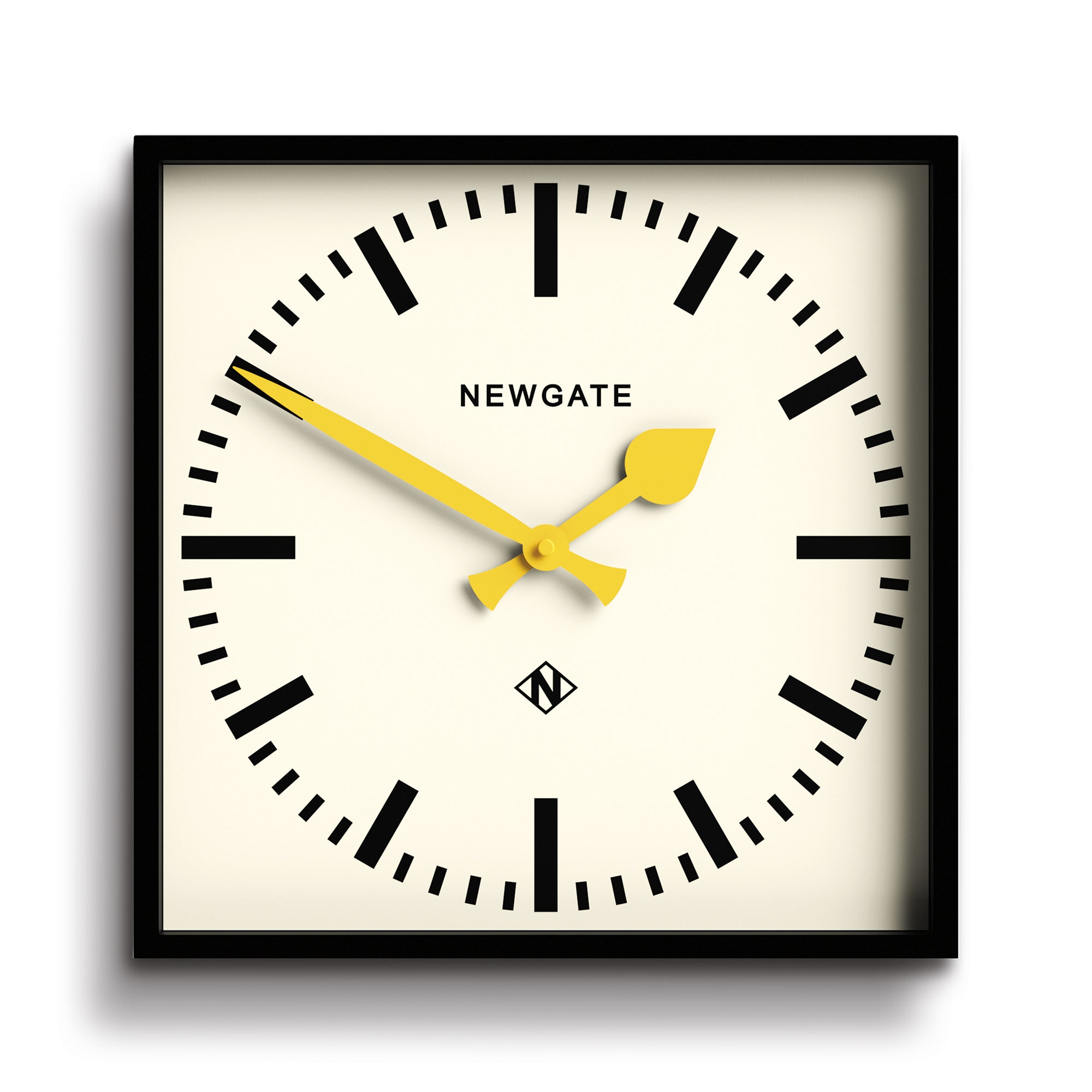 Newgate Number Five Wall Clock Black Yellow Hands*