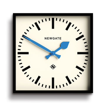 Newgate Number Five Wall Clock Black Blue Hands*