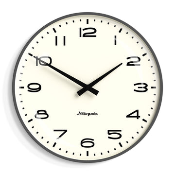 Newgate Radio City Wall Clock Black Arabic Dial - Matte Blizzard Grey*