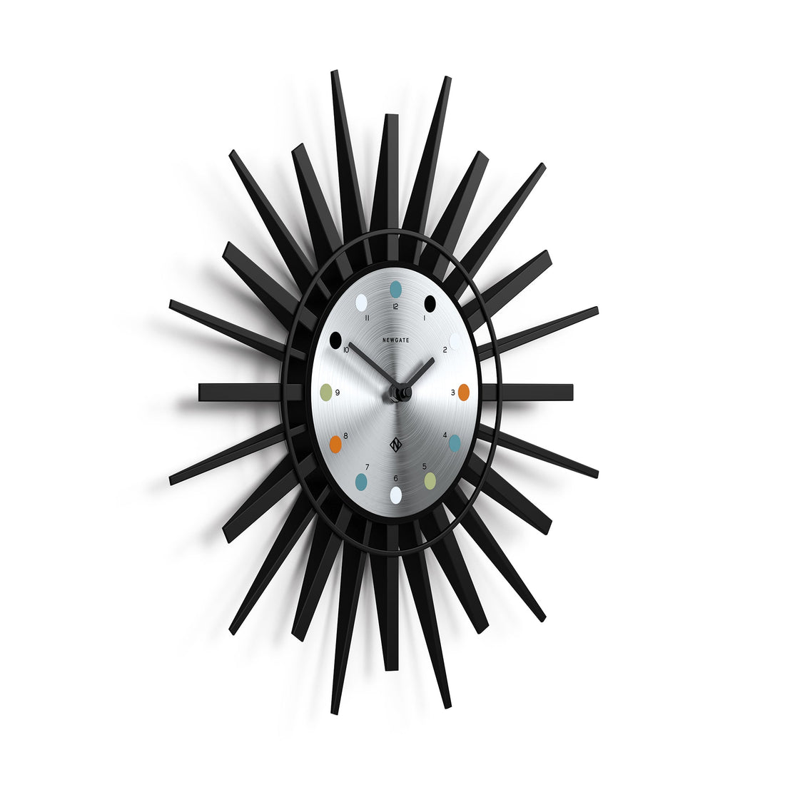 Newgate Stingray Wall Clock Black - Silver Dial*