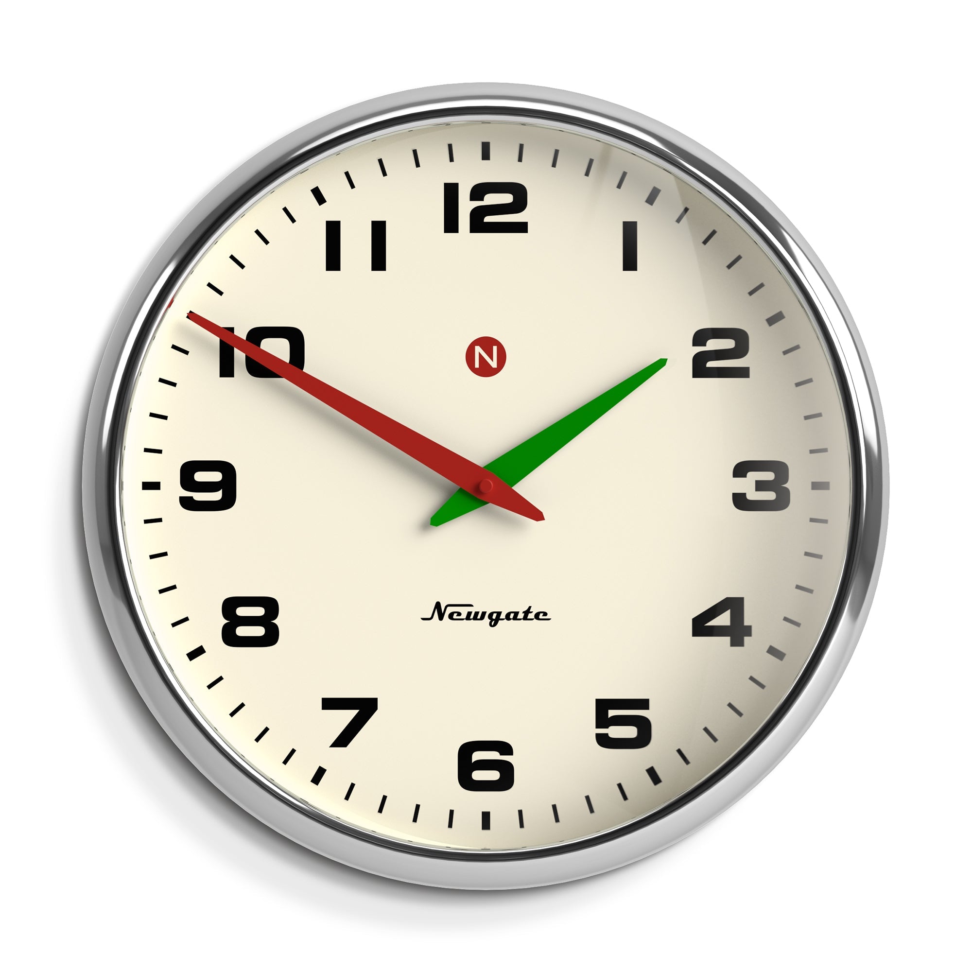 Newgate Superstore Wall Clock Alpha Dial Chrome*