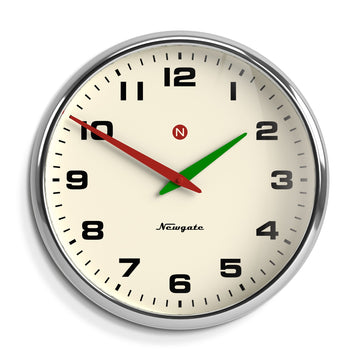 Newgate Superstore Wall Clock Alpha Dial Chrome*