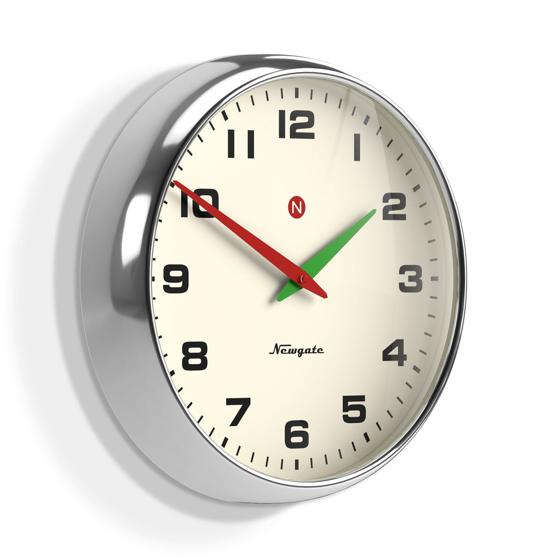 Newgate Superstore Wall Clock Alpha Dial Chrome*